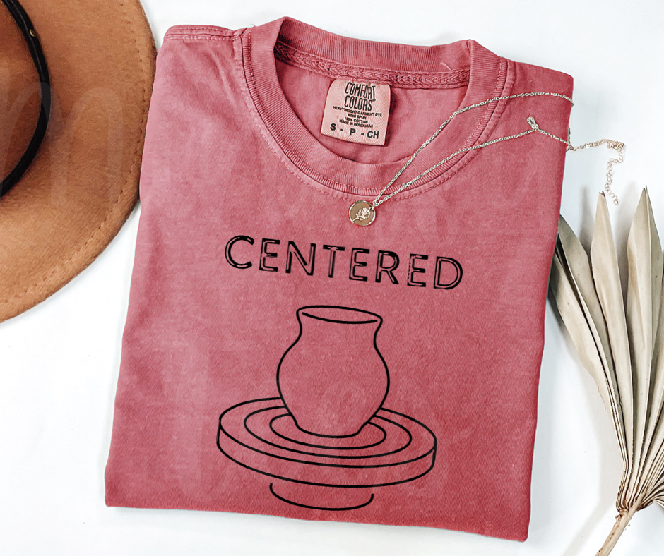 "Centered" Funny Design Pottery Clay Hobby Inspired Unisex heavyweight t-shirt