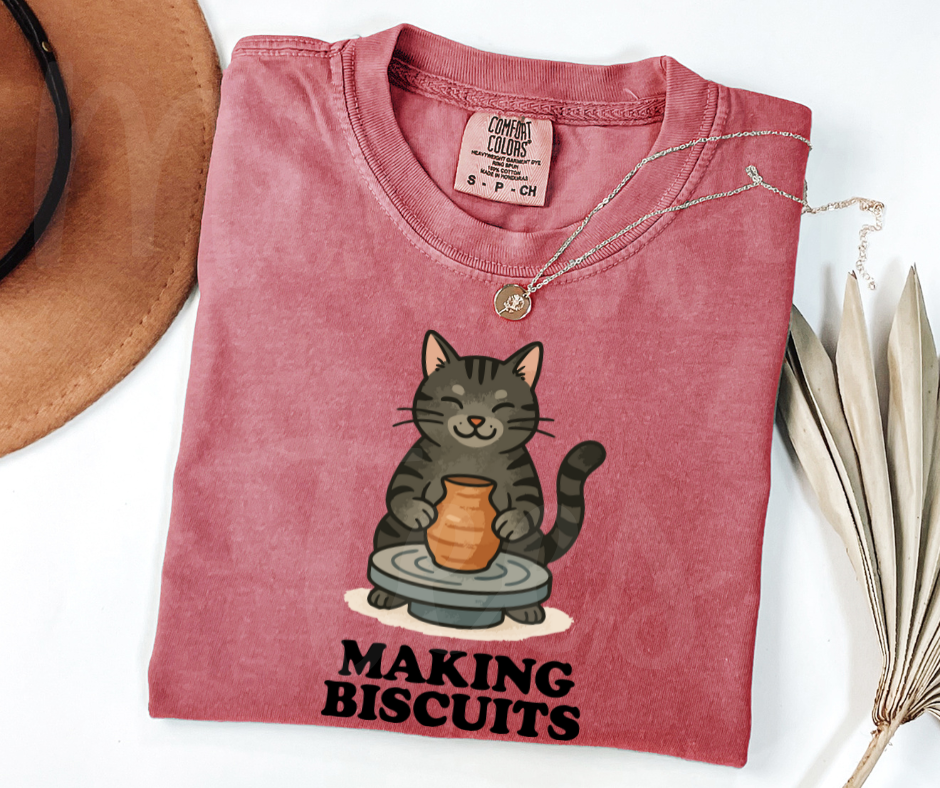 "Making Biscuits" Funny Design Pottery Clay Hobby Inspired Unisex heavyweight t-shirt