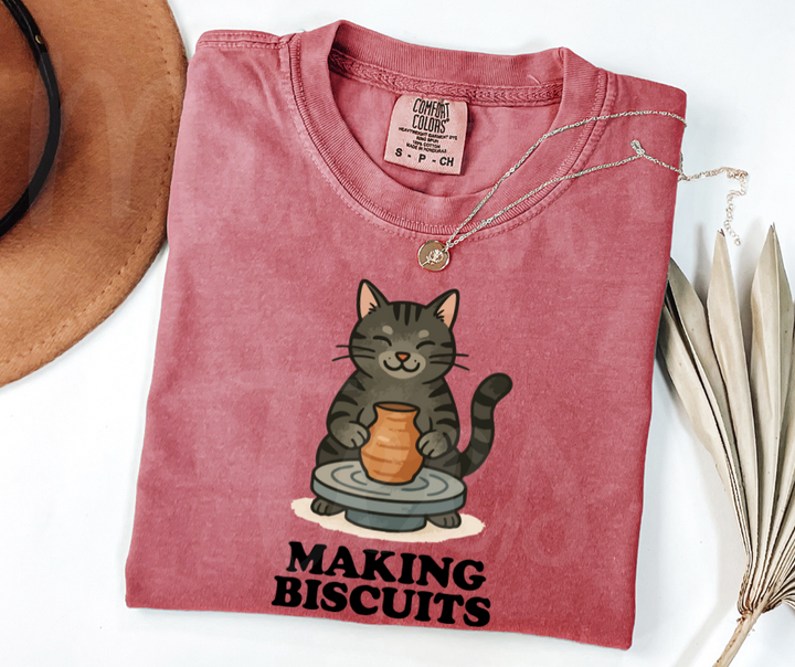 "Making Biscuits" Funny Design Pottery Clay Hobby Inspired Unisex heavyweight t-shirt