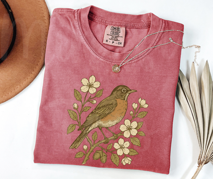 "American Robin" Birdwatching Design Birds and Nature Inspired Unisex heavyweight t-shirt
