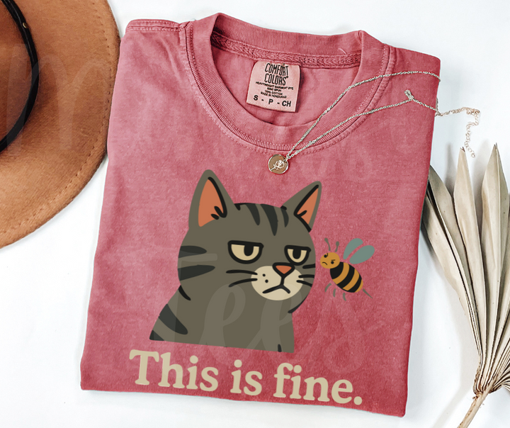 "This Is Fine" Sarcastic Design Unisex heavyweight t-shirt