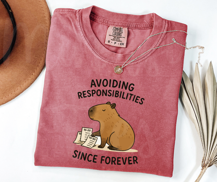 "Avoiding Resposibilities" Sarcastic Design Unisex heavyweight t-shirt