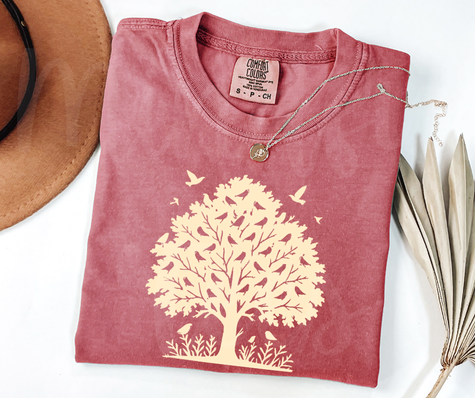 "Among The Branches" Birdwatching Design Birds and Nature Inspired Unisex heavyweight t-shirt