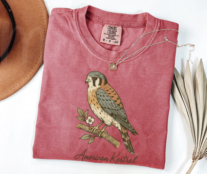 "American Kestrel" Birdwatching Design Birds and Nature Inspired Unisex heavyweight t-shirt