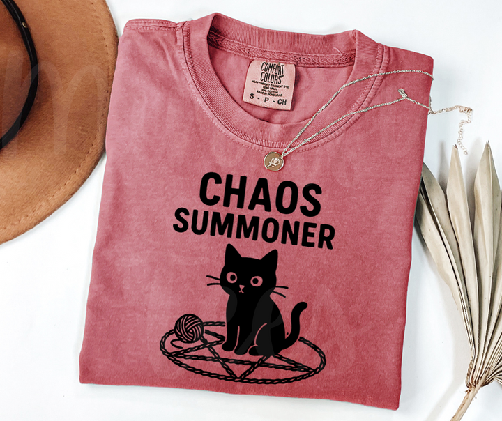 "Chaos Summoner" Sarcastic Cat Design Unisex heavyweight t-shirt