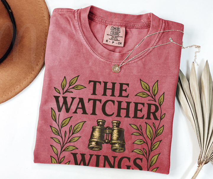 "The Watcher Wings" Birdwatching Design Birds and Nature Inspired Unisex heavyweight t-shirt