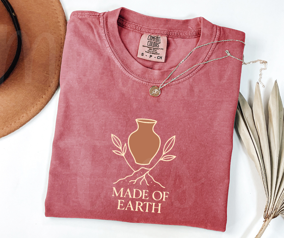 "Made Of Earth" Funny Design Pottery Clay Hobby Inspired Unisex heavyweight t-shirt