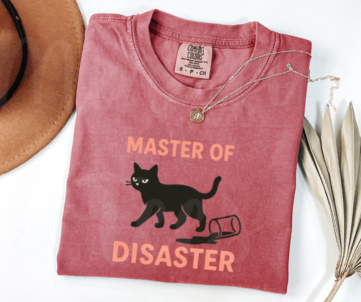 "Master Of Disaster" Sarcastic Cat Design Unisex heavyweight t-shirt