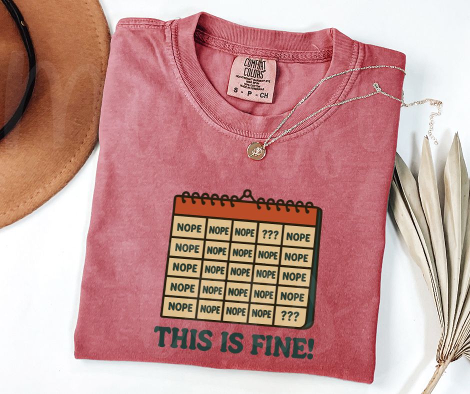 "This Is Fine" Sarcastic Design Unisex heavyweight t-shirt