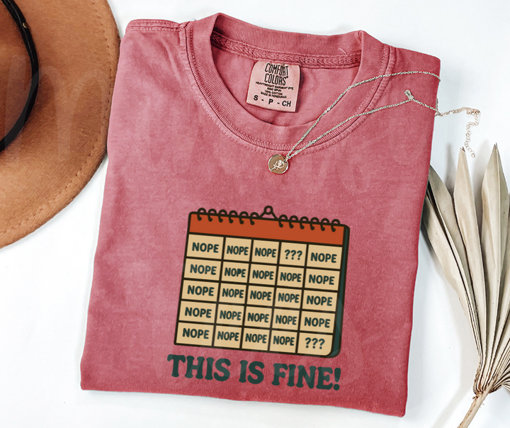 "This Is Fine" Sarcastic Design Unisex heavyweight t-shirt