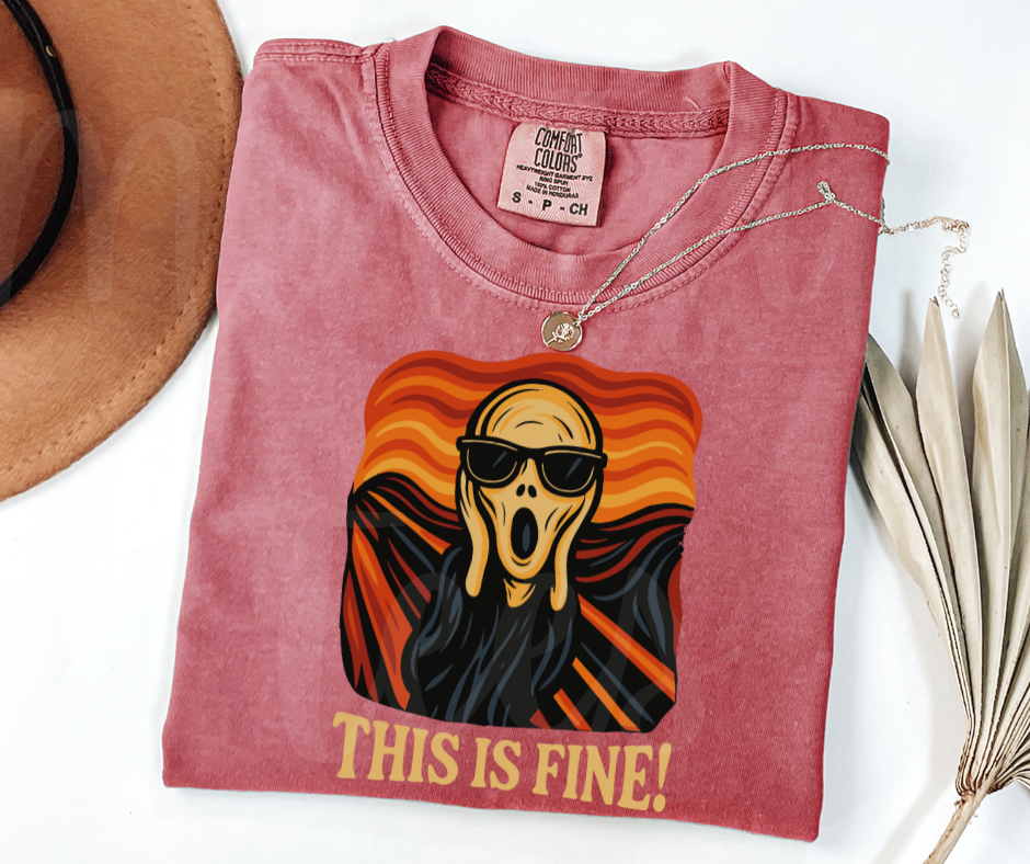 "This Is Fine" Sarcastic Design Unisex heavyweight t-shirt