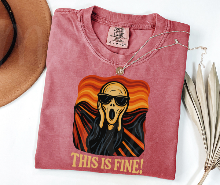 "This Is Fine" Sarcastic Design Unisex heavyweight t-shirt