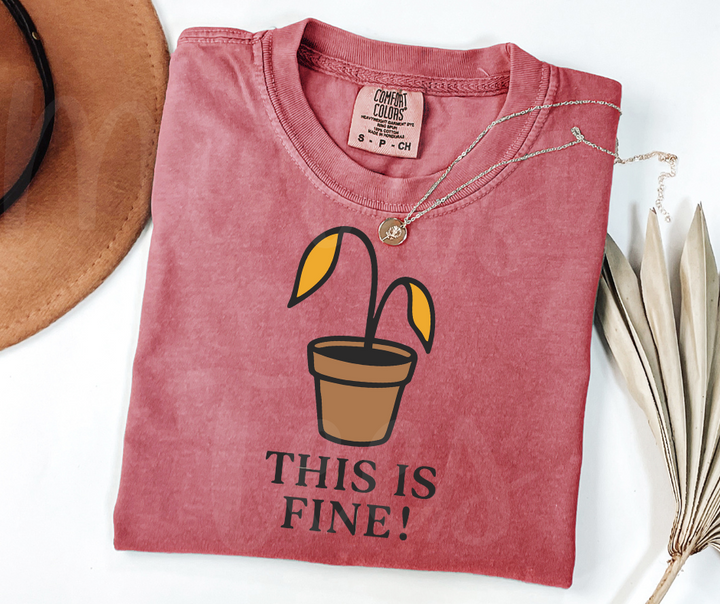 "This Is Fine" Sarcastic Design Unisex heavyweight t-shirt