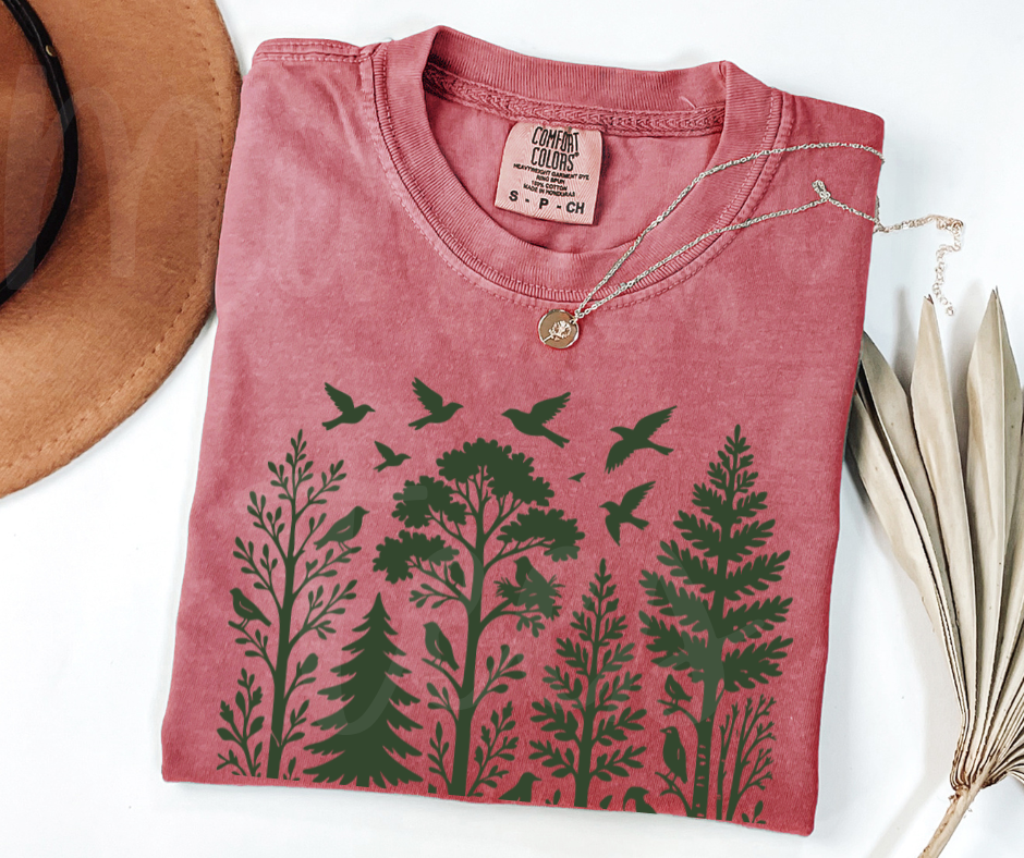 "Shadow of Nature" Birdwatching Design Birds and Nature Inspired Unisex heavyweight t-shirt
