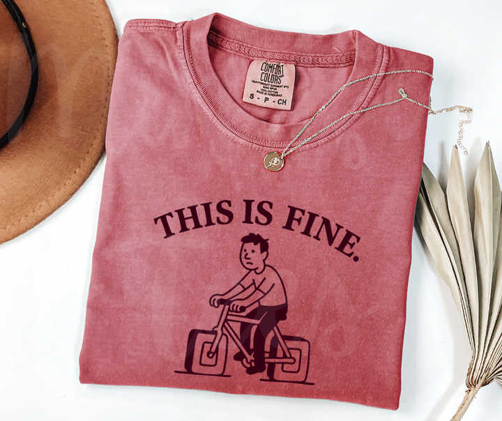 "This Is Fine" Sarcastic Design Unisex heavyweight t-shirt