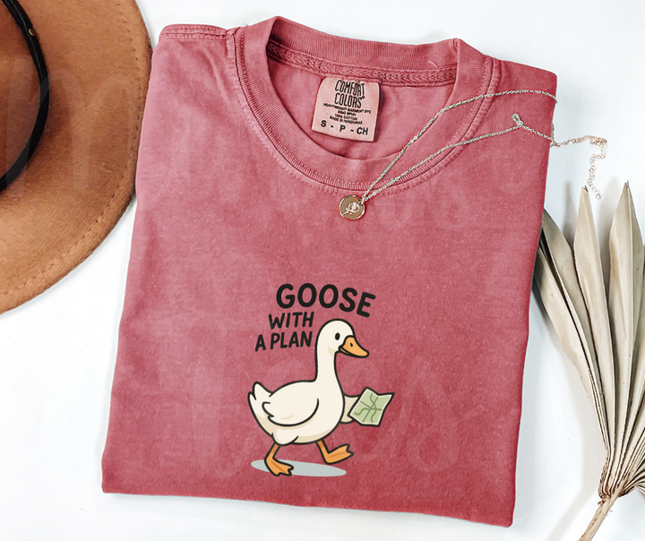 "Goose with a Plan" Sarcastic Design Unisex heavyweight t-shirt