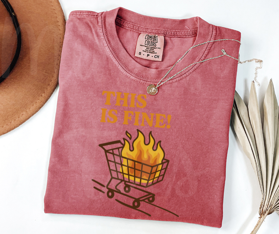 "This Is Fine" Sarcastic Design Unisex heavyweight t-shirt