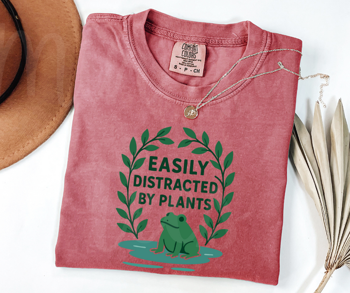 "Easily Distracted" Funny Plant Lover Tee Design Unisex heavyweight t-shirt
