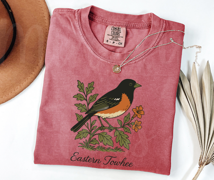 "Eastern Towhee" Birdwatching Design Birds and Nature Inspired Unisex heavyweight t-shirt