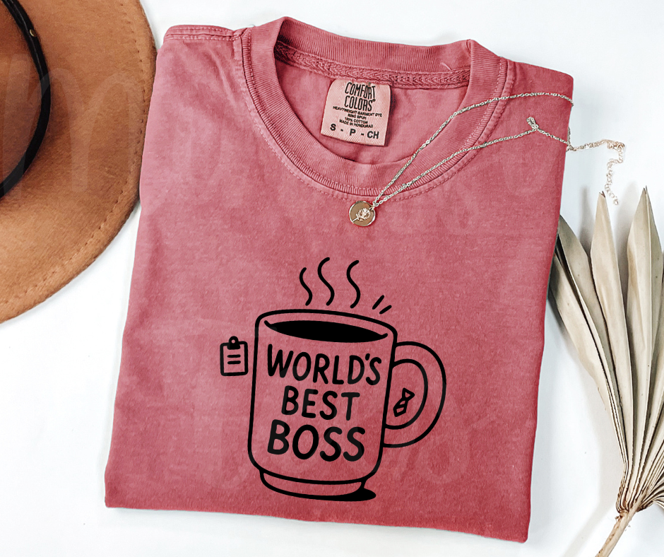 "World's Best Boss" Sarcastic Design The Office Inspired Unisex heavyweight t-shirt