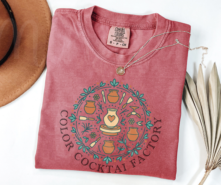 "Color Cocktail Factory" Funny Design Pottery Clay Hobby Inspired Unisex heavyweight t-shirt
