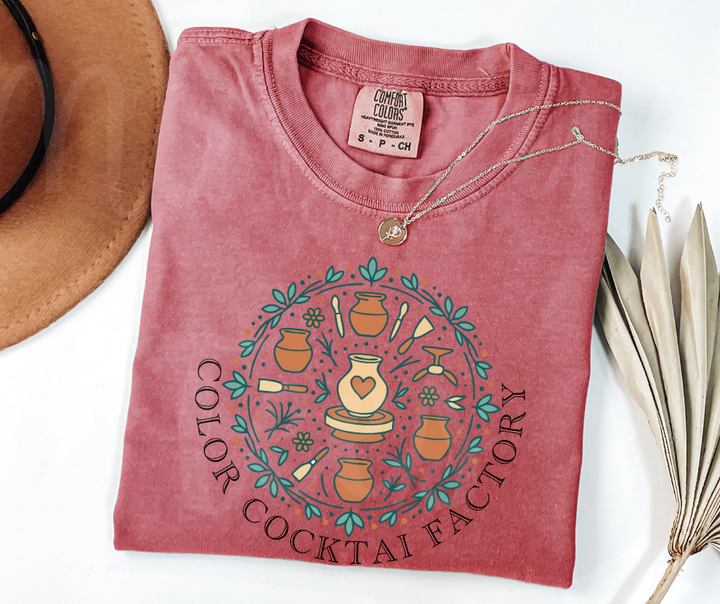 "Color Cocktail Factory" Funny Design Pottery Clay Hobby Inspired Unisex heavyweight t-shirt