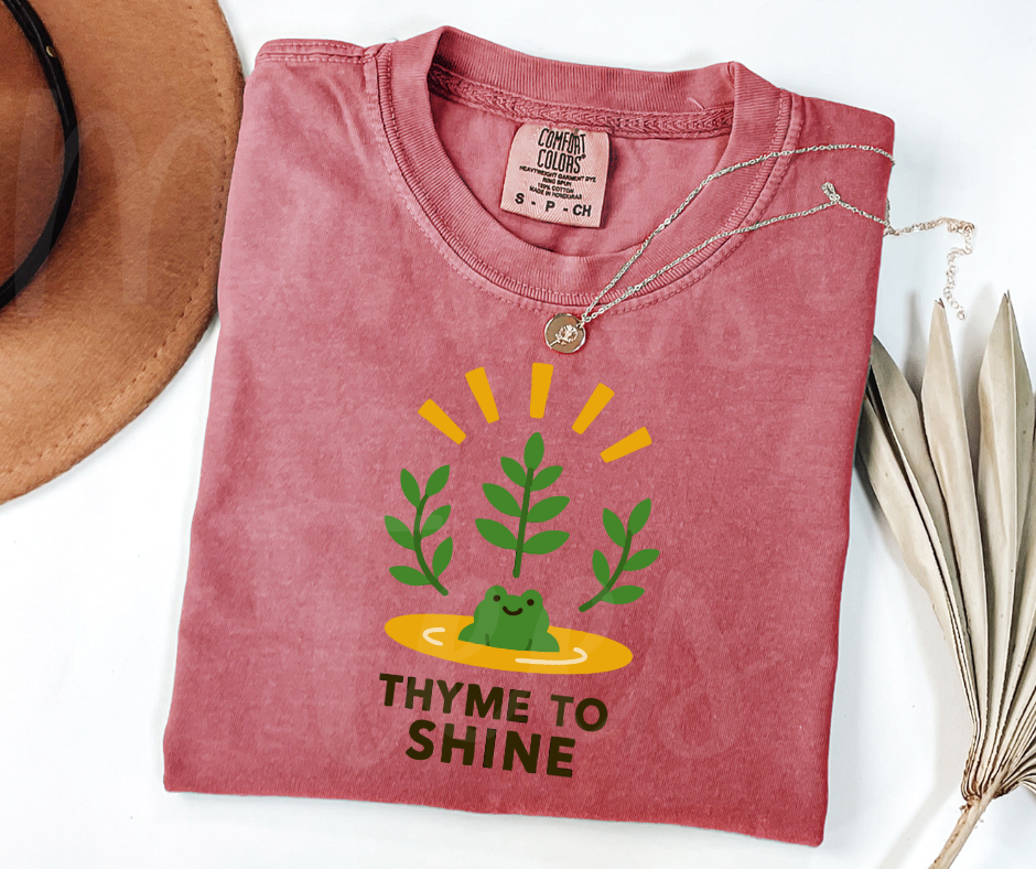 "Thyme to Shine" Funny Plant Lover Tee Design Unisex heavyweight t-shirt