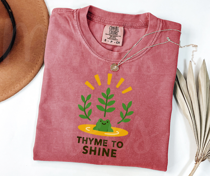"Thyme to Shine" Funny Plant Lover Tee Design Unisex heavyweight t-shirt