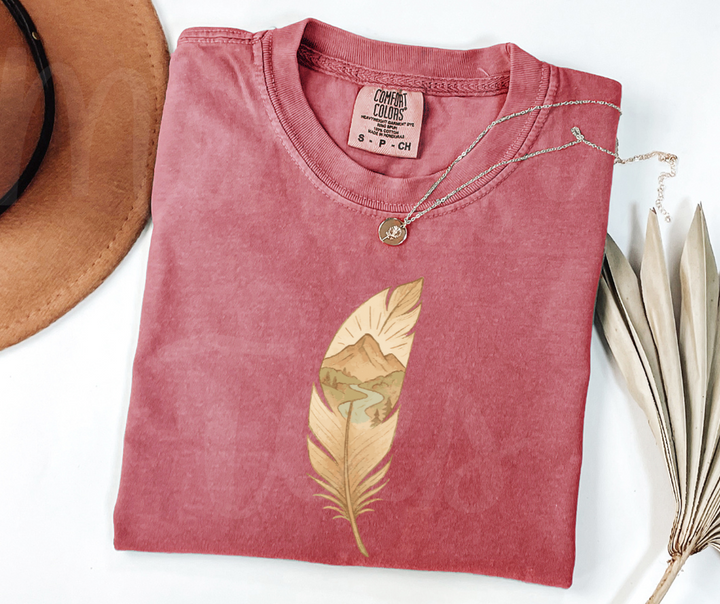 "The Feather" Birdwatching Design Birds and Nature Inspired Unisex heavyweight t-shirt