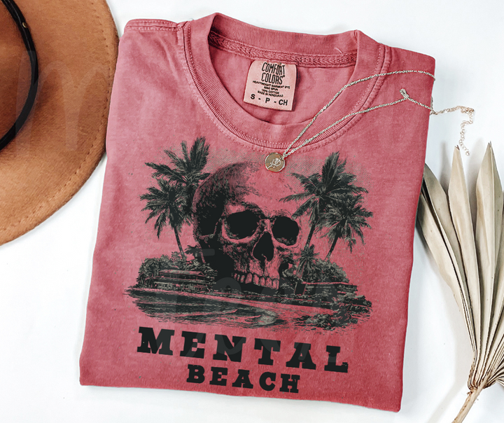 "Mental Beach" Sarcastic Design Unisex heavyweight t-shirt