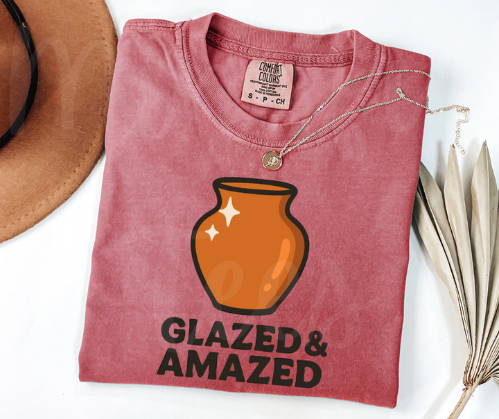 "Glazed & Amazed" Funny Design Pottery Clay Hobby Inspired Unisex heavyweight t-shirt
