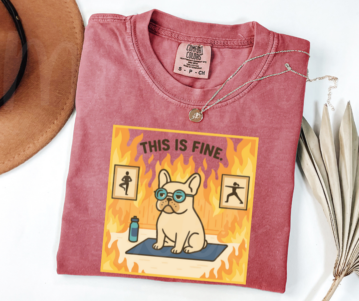 "This Is Fine" Sarcastic Design Unisex heavyweight t-shirt