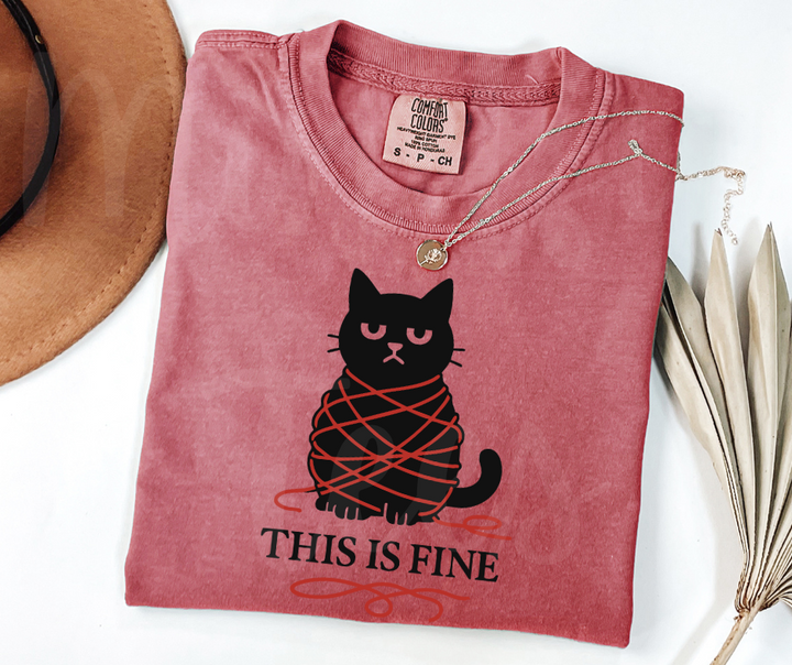 "This Is Fine" Sarcastic Design Unisex heavyweight t-shirt