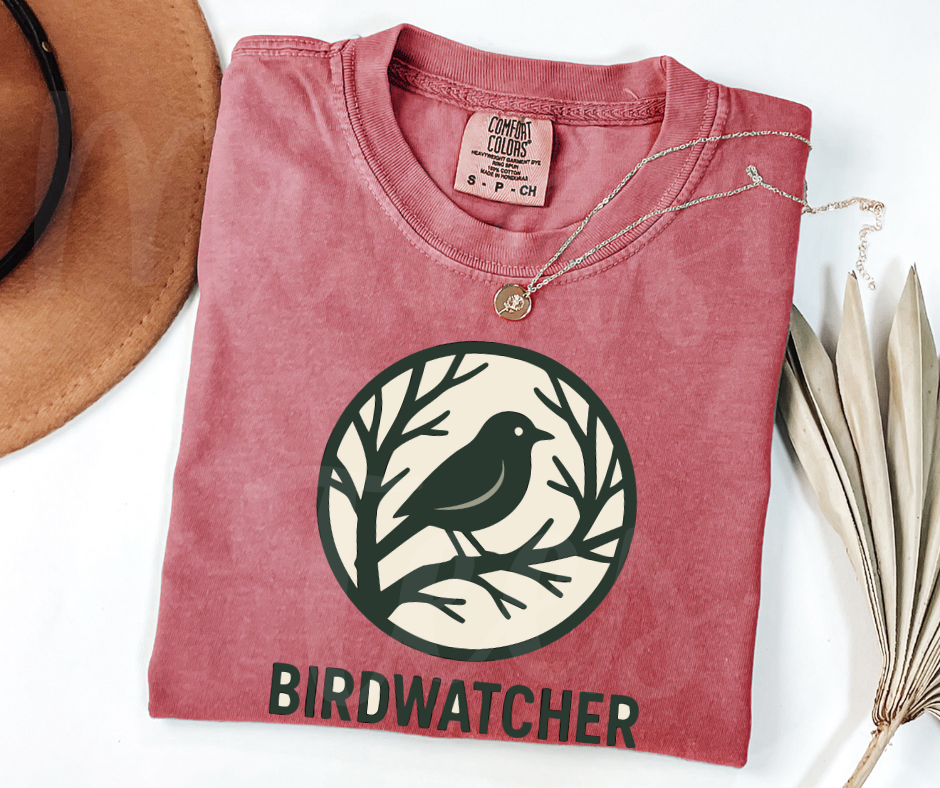 "Birdwatcher" Birdwatching Design Birds and Nature Inspired Unisex heavyweight t-shirt