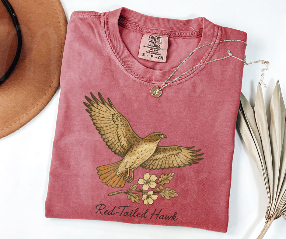 "Red-Tailed Hawk" Birdwatching Design Birds and Nature Inspired Unisex heavyweight t-shirt