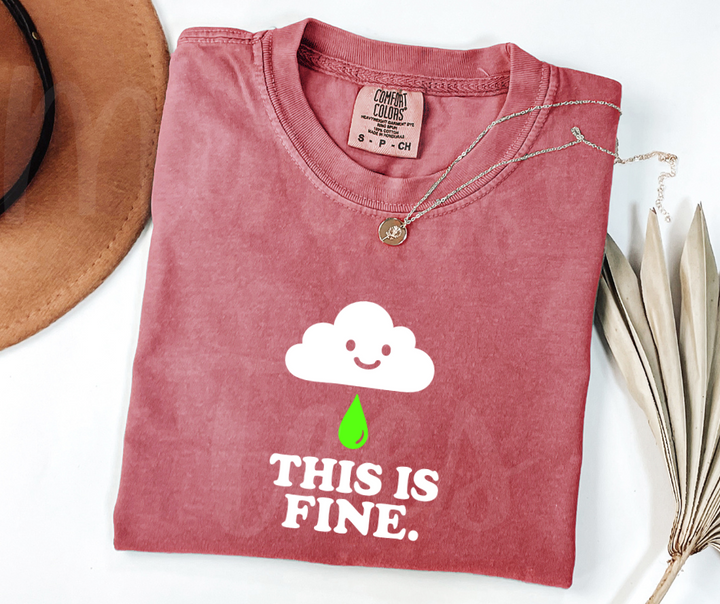 "This Is Fine" Sarcastic Design Unisex heavyweight t-shirt