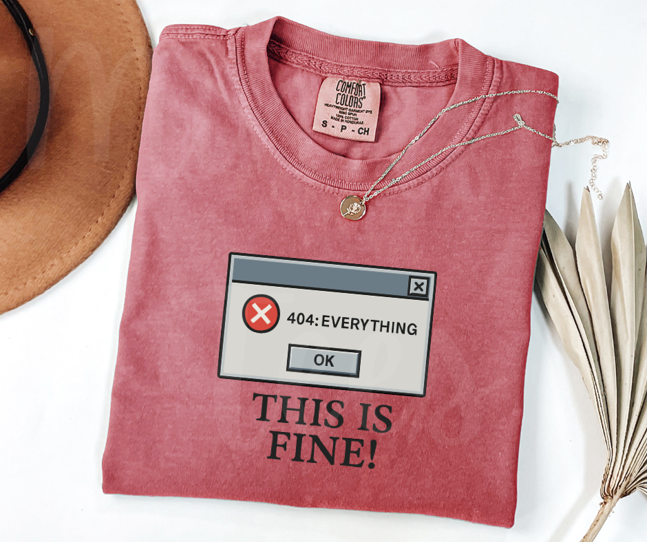 "This Is Fine" Sarcastic Design Unisex heavyweight t-shirt