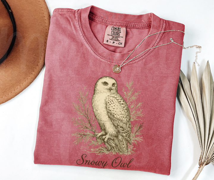 "Snowy Owl" Birdwatching Design Birds and Nature Inspired Unisex heavyweight t-shirt