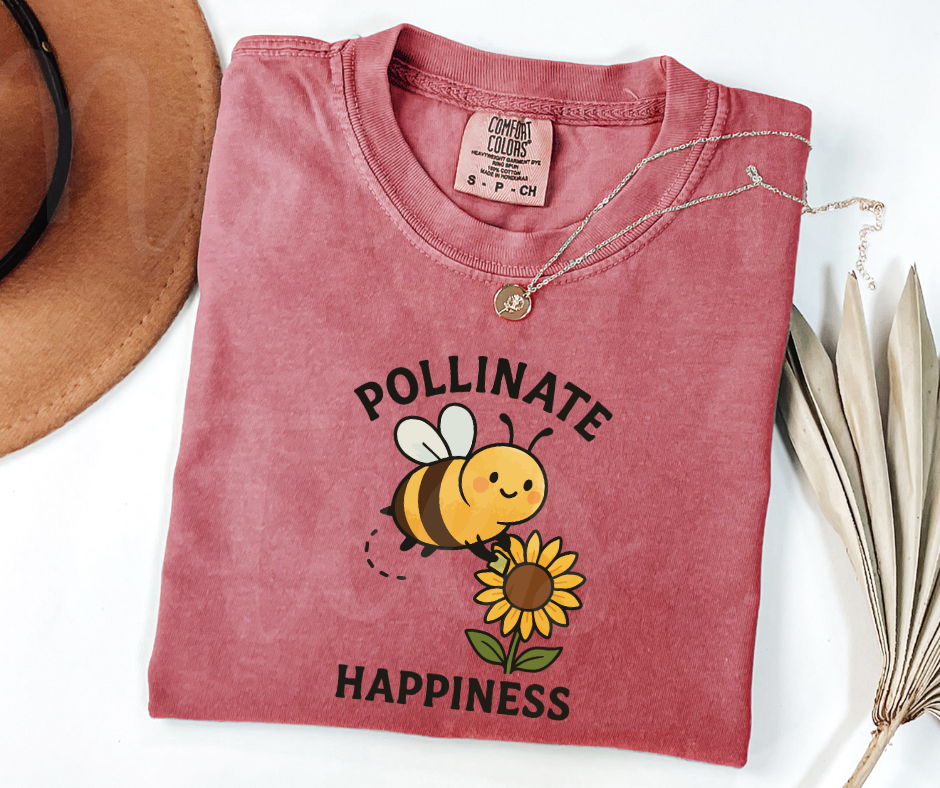 "Pollinate Happines" Funny Plant Lover Tee Design Unisex heavyweight t-shirt