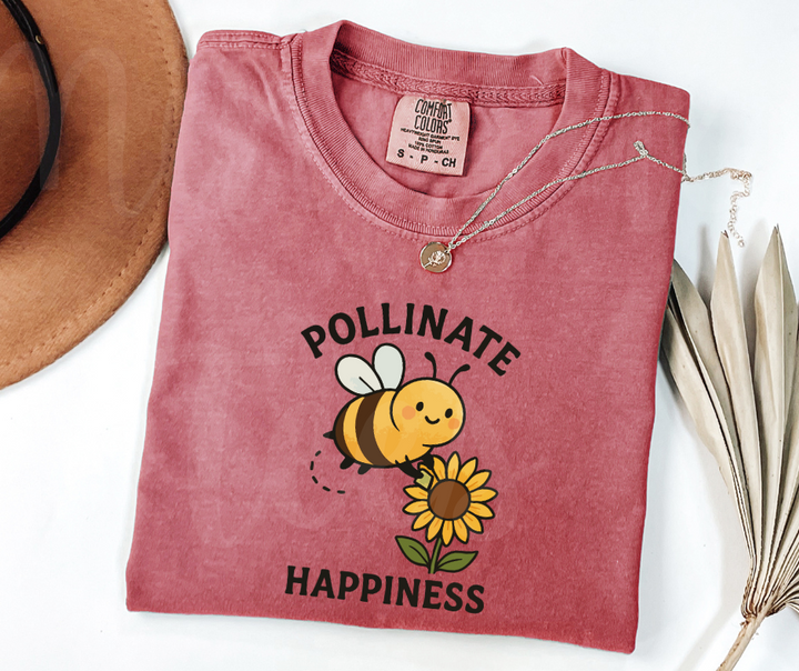 "Pollinate Happines" Funny Plant Lover Tee Design Unisex heavyweight t-shirt