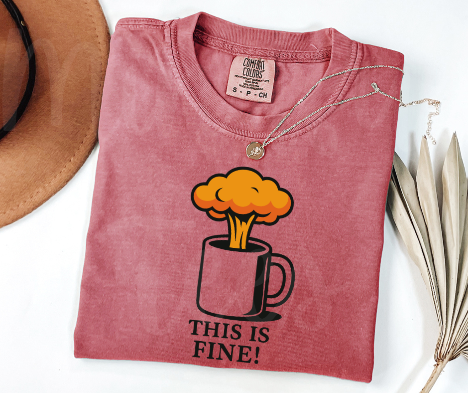 "This Is Fine" Sarcastic Design Unisex heavyweight t-shirt