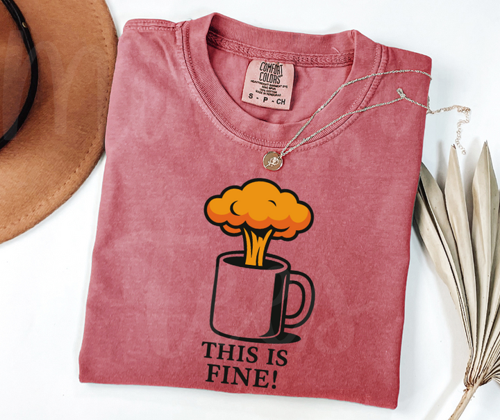 "This Is Fine" Sarcastic Design Unisex heavyweight t-shirt