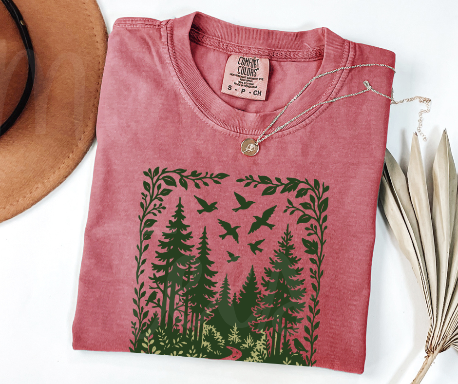 "The Path" Birdwatching Design Birds and Nature Inspired Unisex heavyweight t-shirt