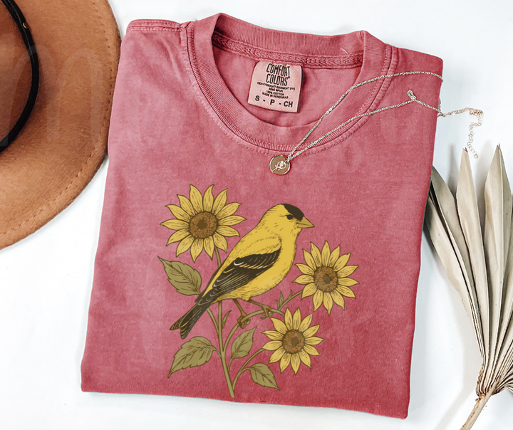 "American Goldfinch" Birdwatching Design Birds and Nature Inspired Unisex heavyweight t-shirt
