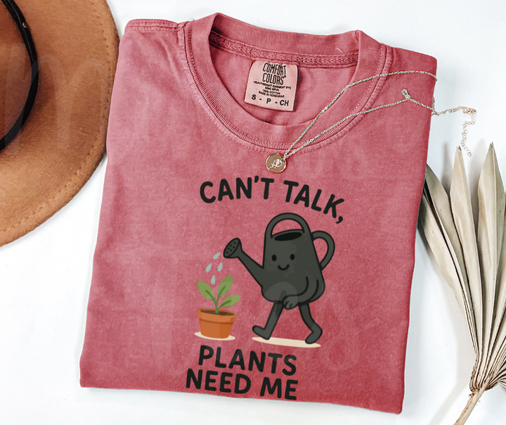 "Can't Talk" Funny Plant Lover Tee Design Unisex heavyweight t-shirt
