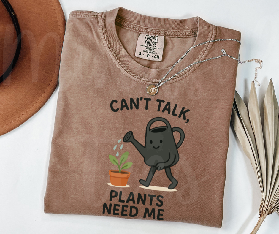 "Can't Talk" Funny Plant Lover Tee Design Unisex heavyweight t-shirt