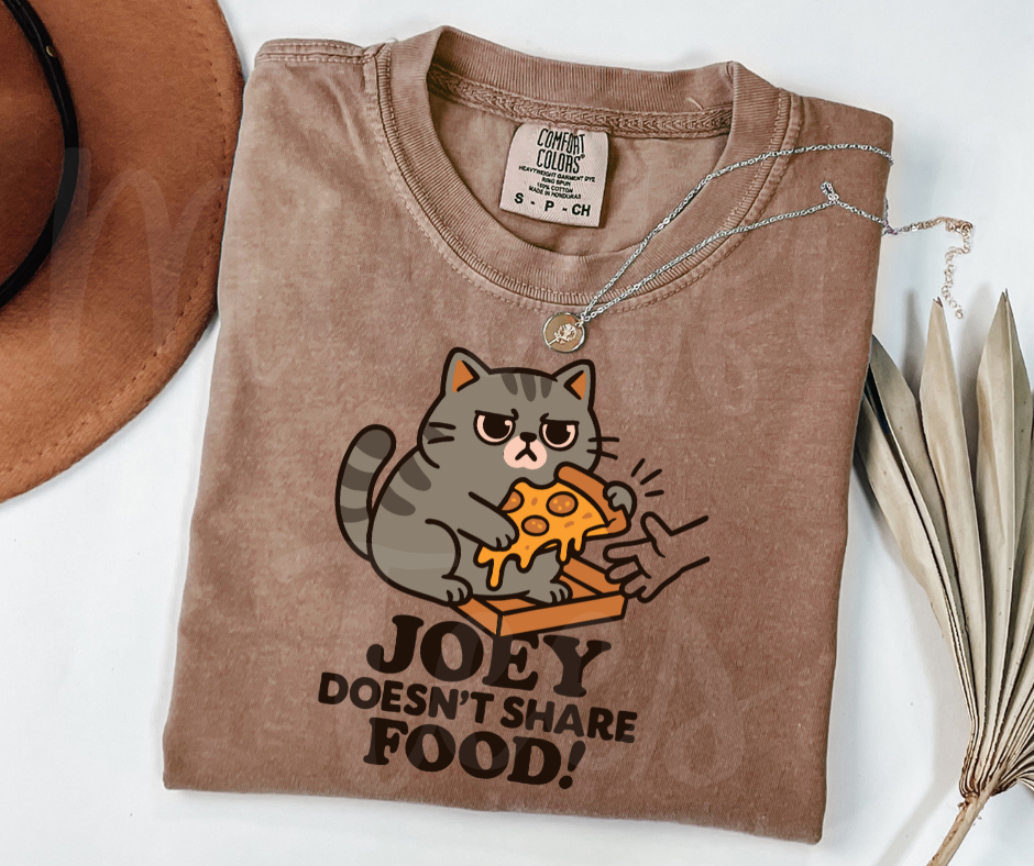 "Joey Doesn't Share Food" Sarcastic Design Friends Inspired Unisex heavyweight t-shirt