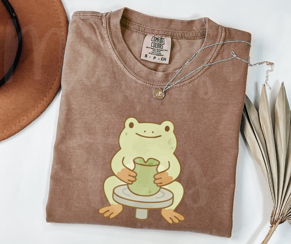 "Cute Frog" Funny Design Pottery Clay Hobby Inspired Unisex heavyweight t-shirt