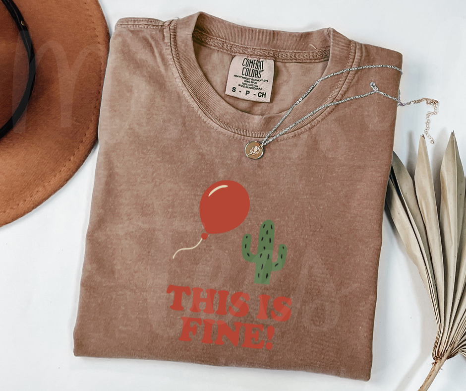 "This Is Fine" Sarcastic Design Unisex heavyweight t-shirt