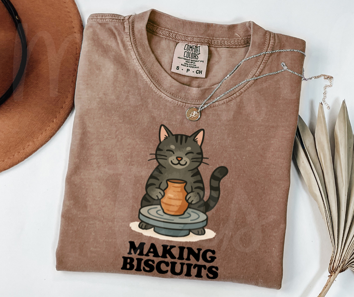 "Making Biscuits" Funny Design Pottery Clay Hobby Inspired Unisex heavyweight t-shirt